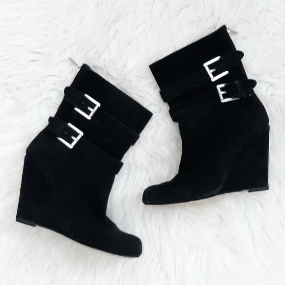 Michael Kors Suede Zip Wedge Boots 6 - Picture 1 of 12
